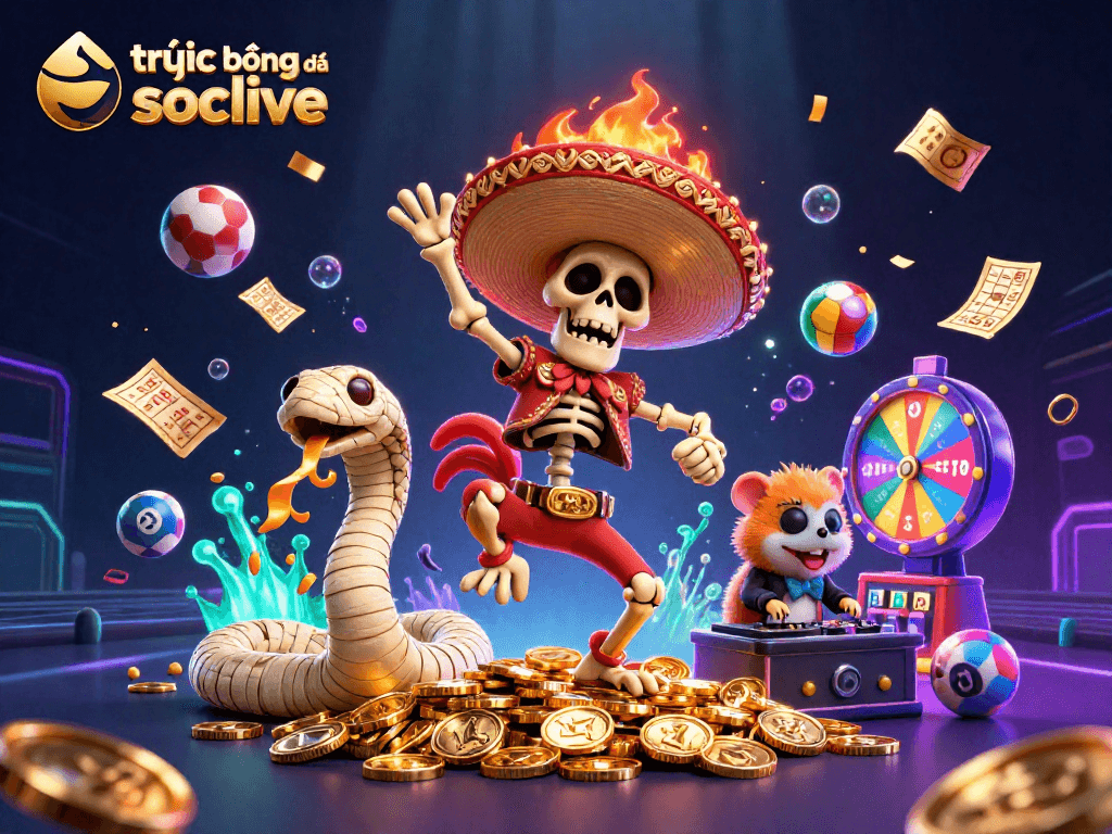 Engage in live sports betting with trực tiếp bóng đá socolive's vibrant 3D casino scene.