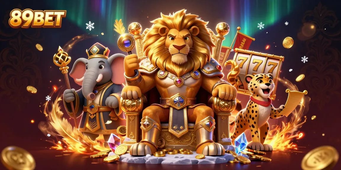 Engage with 89BET for thrilling online slots and golden coin wins in a captivating casino scene.