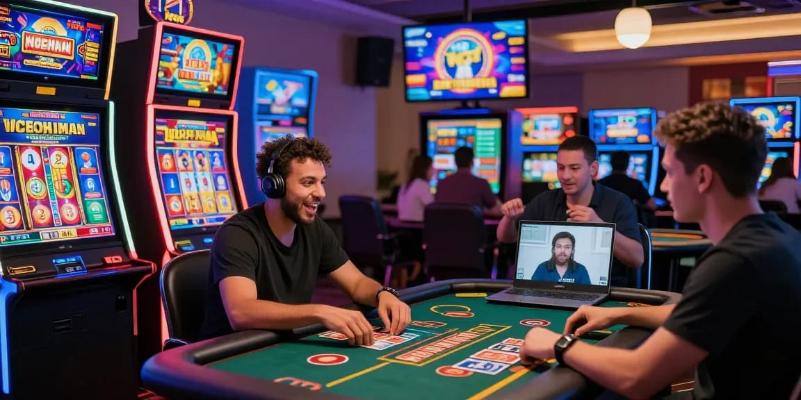 Giocatori impegnati in un emozionante gameplay su una piattaforma casino non AAMS, che mostra entusiasmo e interazione.