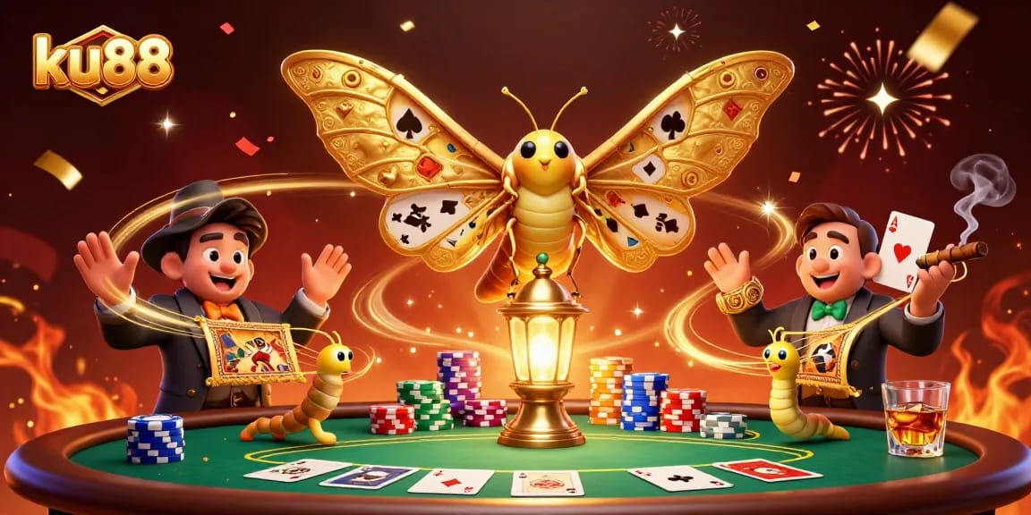 Engage with ku88's vibrant casino atmosphere in this rich 3D illustration full of action.