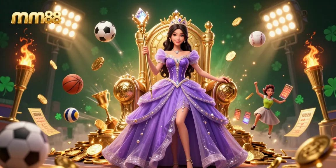 Experience thrilling sports betting action with mm88 featuring a regal character and dynamic elements.