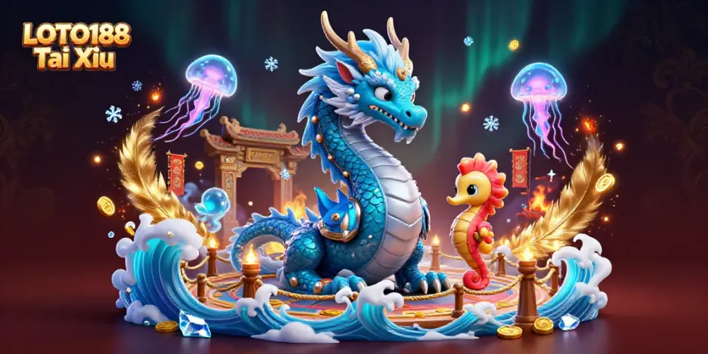 Experience the thrilling LOTO188 Tai Xiu action with vibrant characters in a dynamic casino scene.