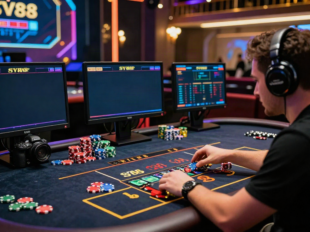 Player enjoying live casino games at https://playsv88.net/ with immersive visuals and lively atmosphere.