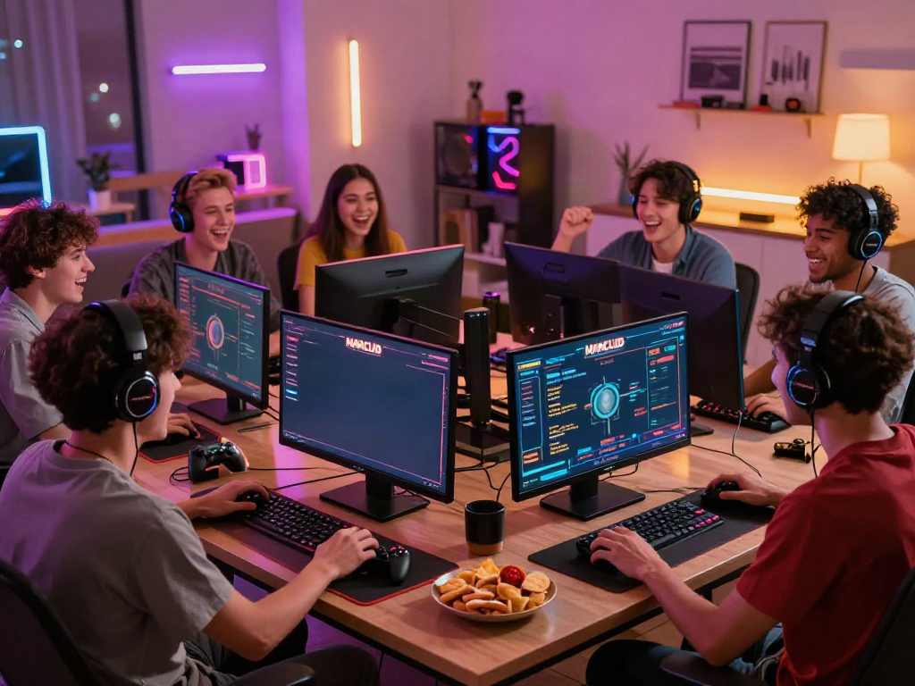 Engaged gamers enjoying online betting at Manclub platform, showcasing interactive gaming atmosphere.
