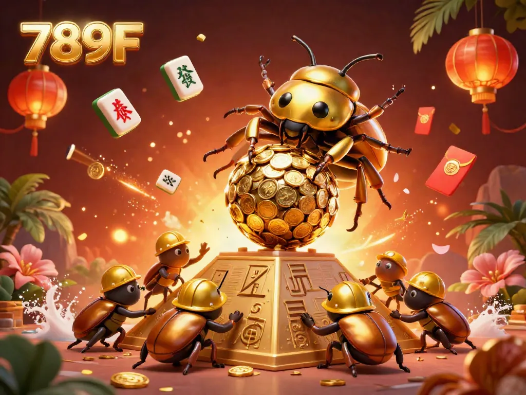 Engage in thrilling gameplay at 789F with fun and immersive visuals featuring vibrant golden elements and casino symbols.