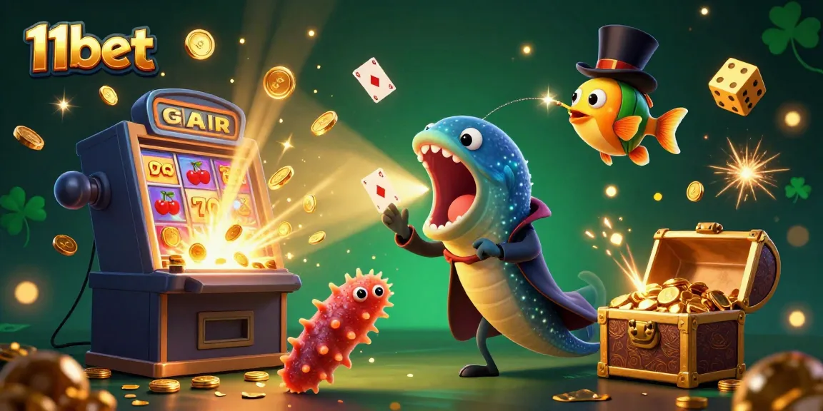Experience the excitement of 11bet with a vibrant 3D scene showcasing a magical casino atmosphere.