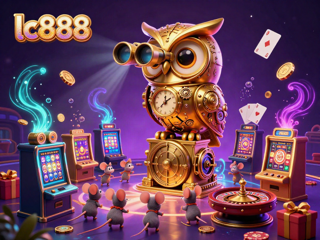 Experience the thrill of lc888 casino moments with a dazzling owl and vibrant game elements.